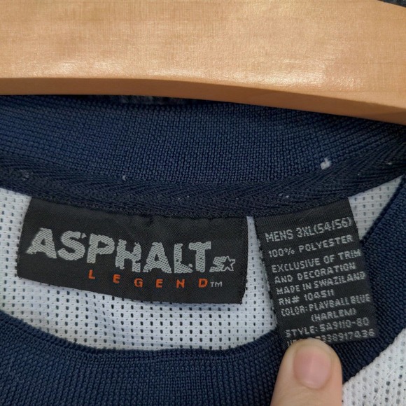 Starter Asphalt Legend Men's Harlem T-Shirt White Blue Ombre 3XL Short Sleeve - Picture 9 of 12